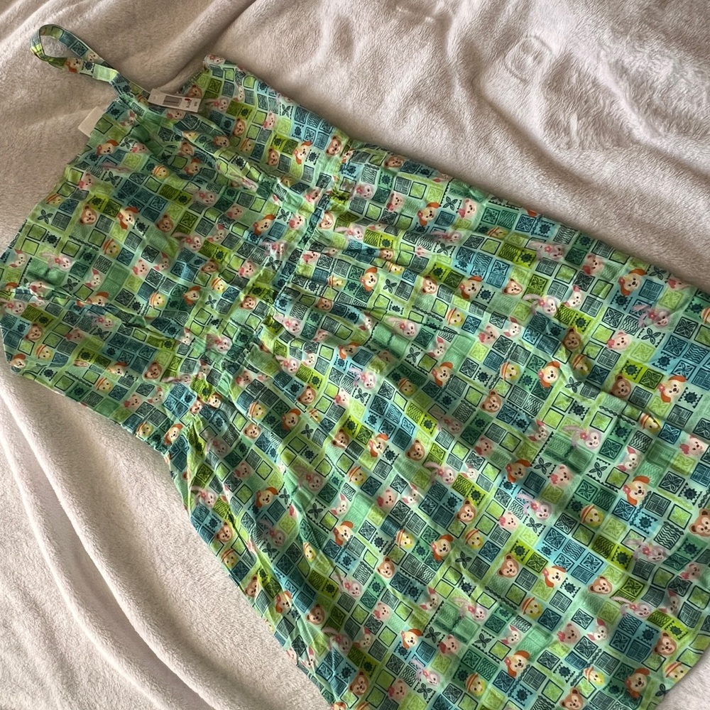 Disney Green and Blue Character Midi Dress